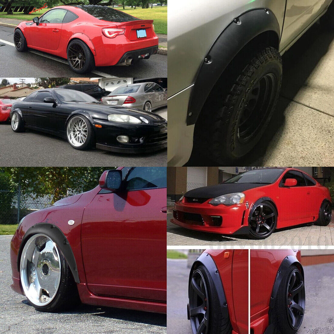 4Pcs Universal Flexible Cars Body Fender Flares Extension Wide Wheel Arches 89CM — image 5