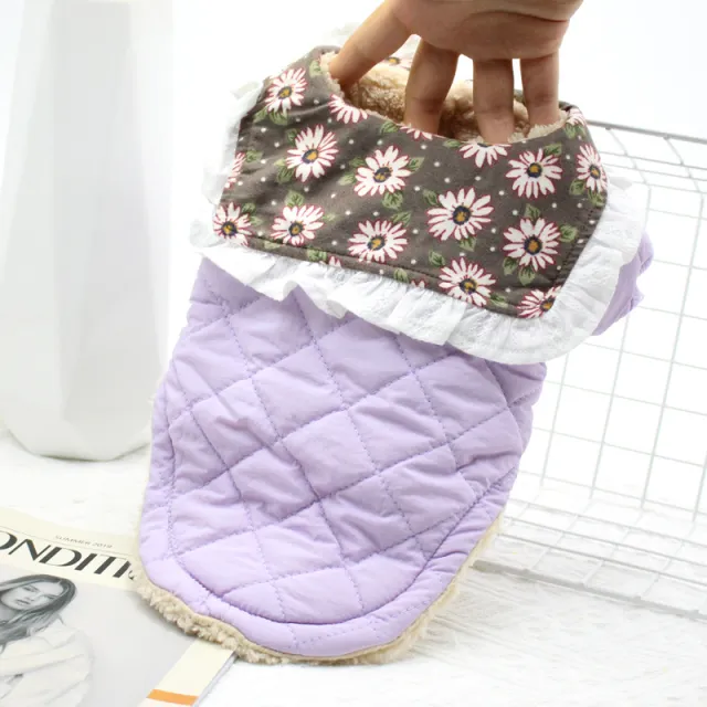 Pet Winter Clothes Puppy Dog Clothes Small Dog Teddy Collar Purple - Shop at LoveMi