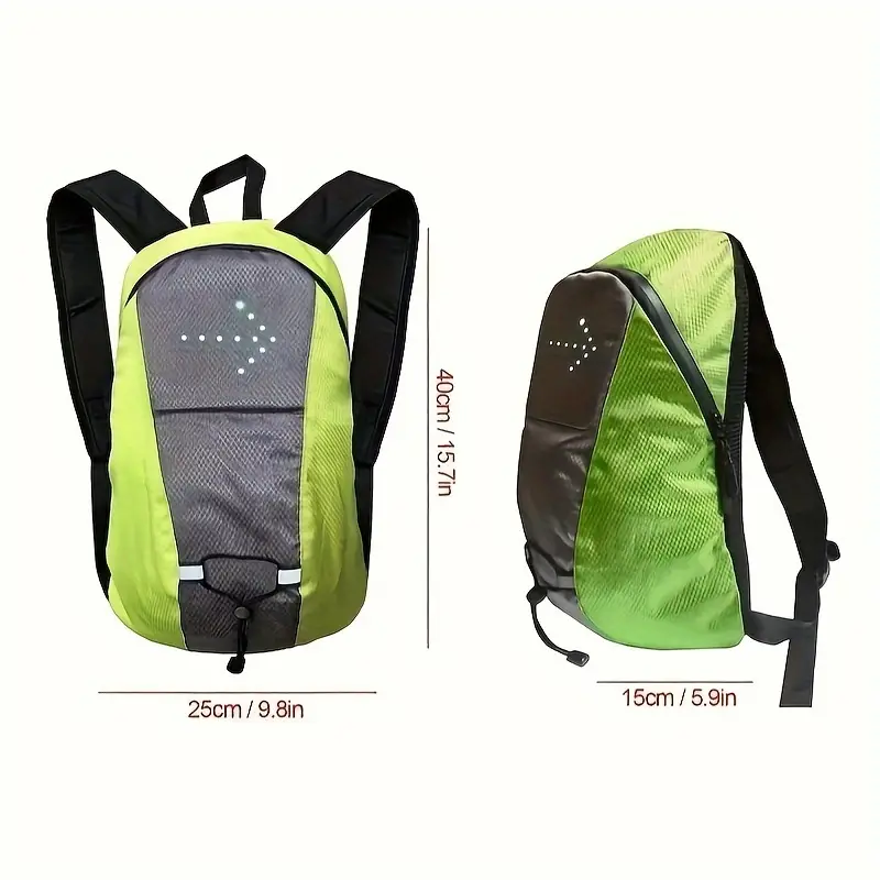 LED Illuminated Backpack, Bicycle Cycling Turn Signal Backpack, Lightweight Mini Multi-Functional Storage Bag For Night Running And Outings, Unisex Multi-Functi