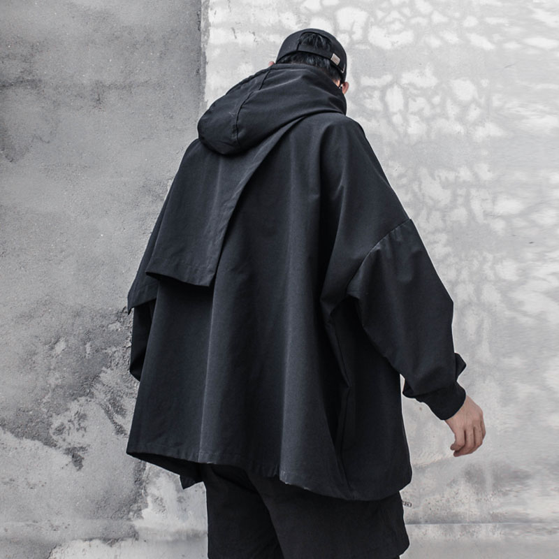 Niche Design Sweater Men's Fake Two-piece Hooded Jacket