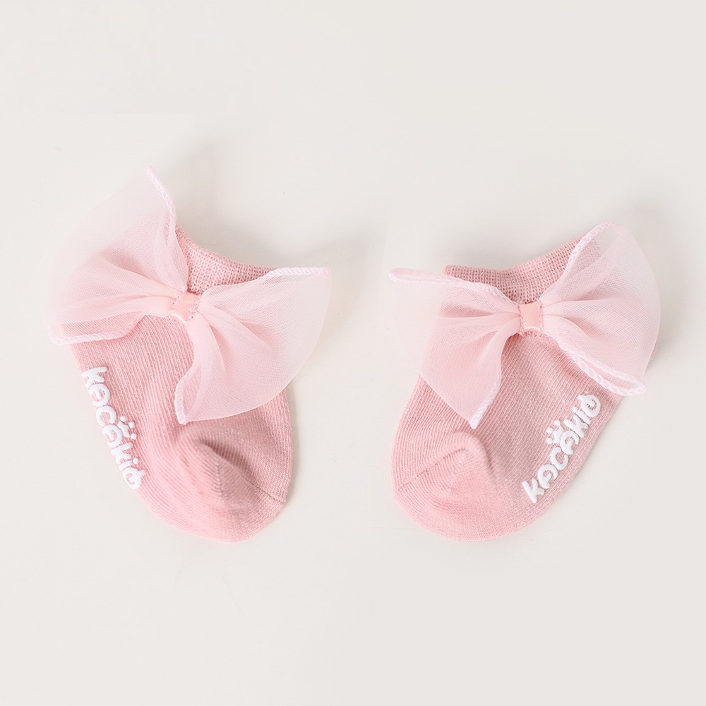 Mesh Bow Cotton Socks Spring And Autumn New Sweet Princess Non-slip Boat Socks