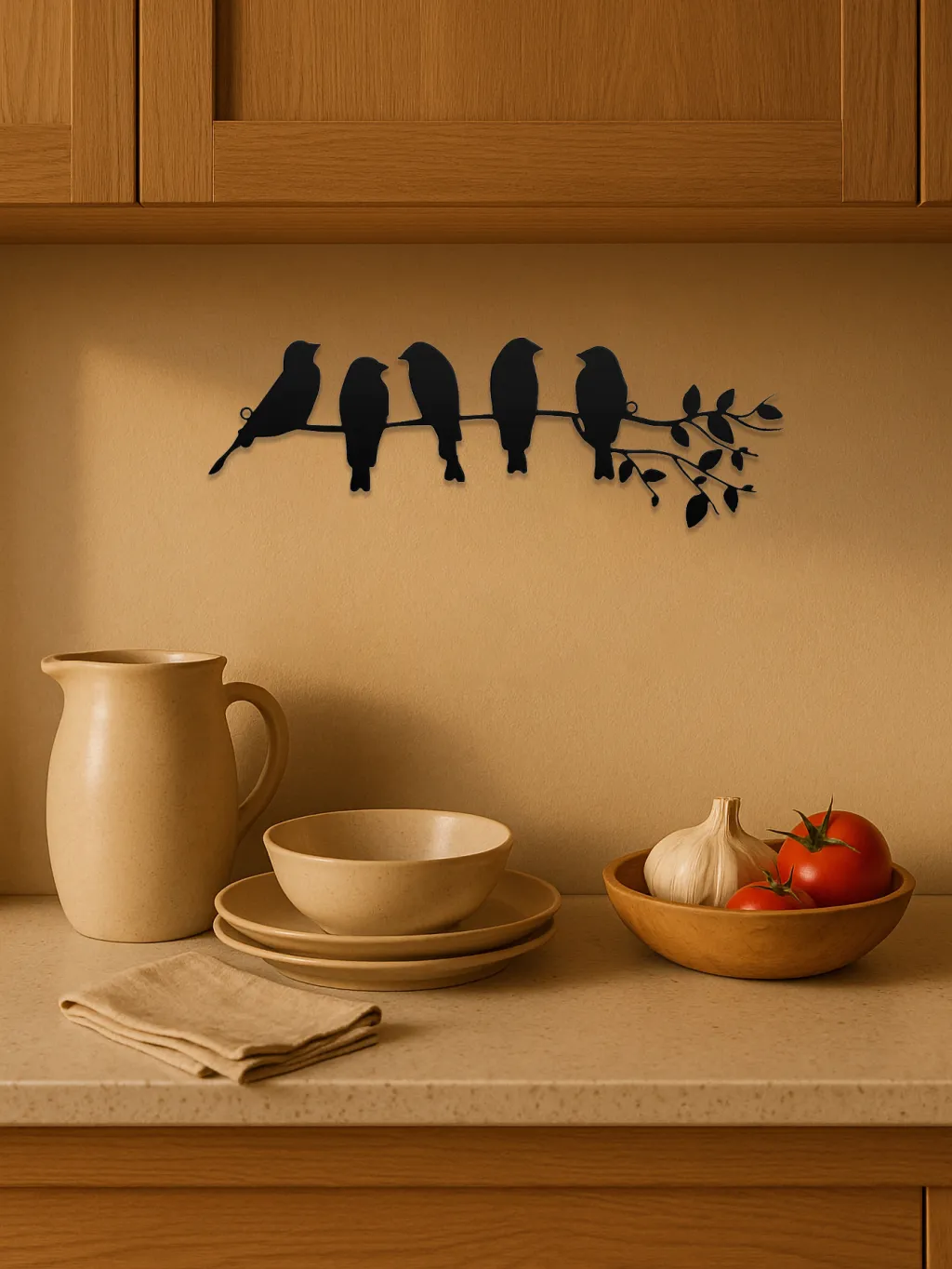 Metal Bird Wall Art,Wall Ornament,The Leaves With Birds Sculpture Wall Decor - Look At The Picture