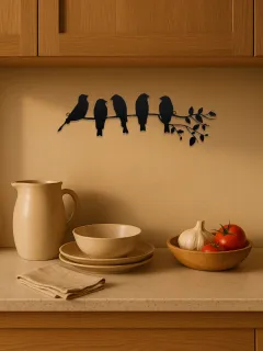 Metal Bird Wall Art,Wall Ornament,The Leaves With Birds Sculpture Wall Decor - Look At The Picture - View 1