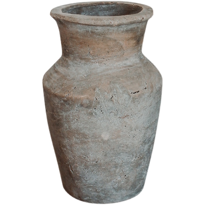 Handmade stoneware red pottery made old unearthed vase