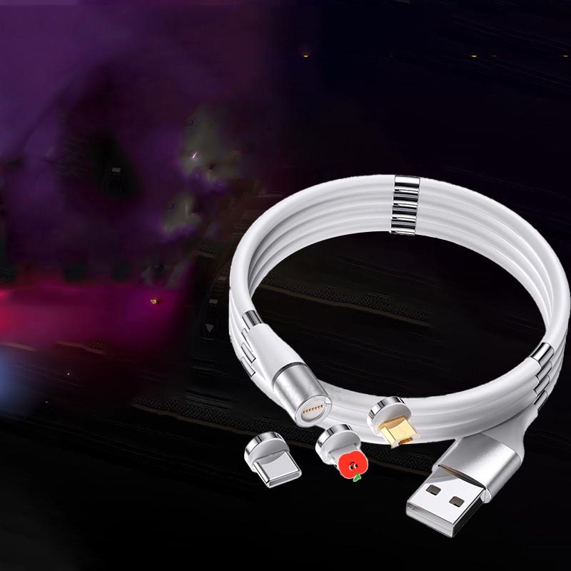 Compatible With A Pple , Fast Charging Silicone Storage Three-in-one Data Cable
