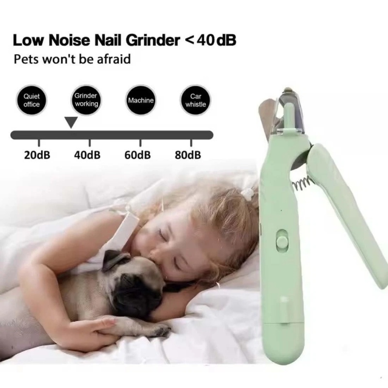 White Pet Nail Trimmer Dog Nail Clippers With Light 2 In 1 Nail Clipper And Grinder
