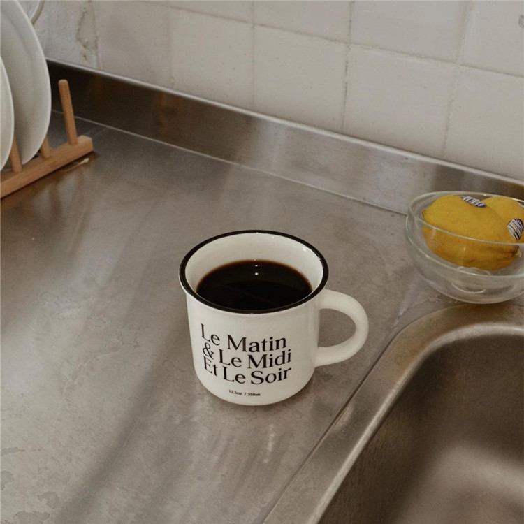 Korean Retro Ceramic Cup Simple Letter Couple Coffee