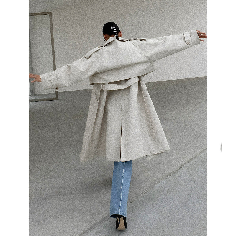 Korean Style Windbreaker Cardigan Loose Combination Two-piece Coat Women