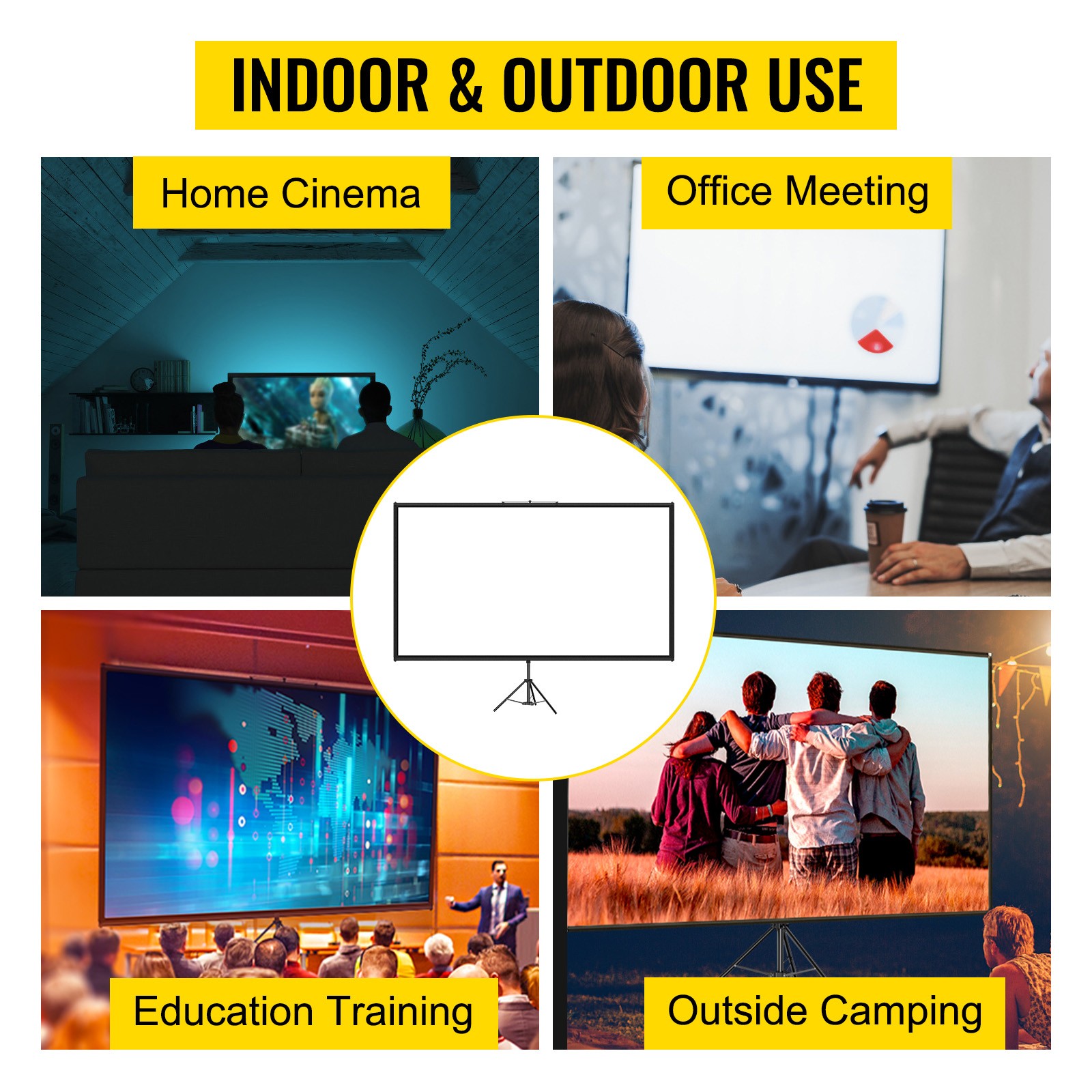 Tripod Projector Screen With Stand 1 00 Inch 4K HD 16 9 Home Cinema Portable — image 9