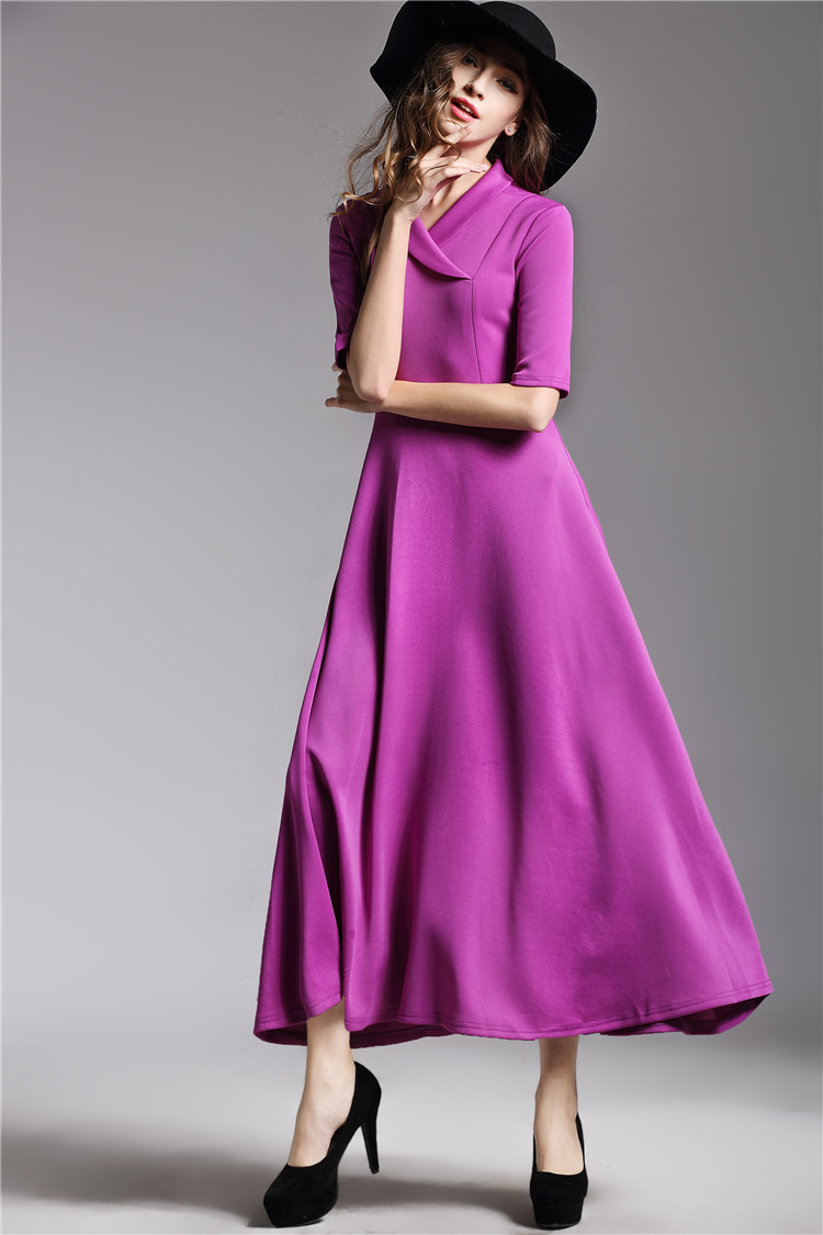 Suit-Collar Knitted Dress, picture 2 of 8