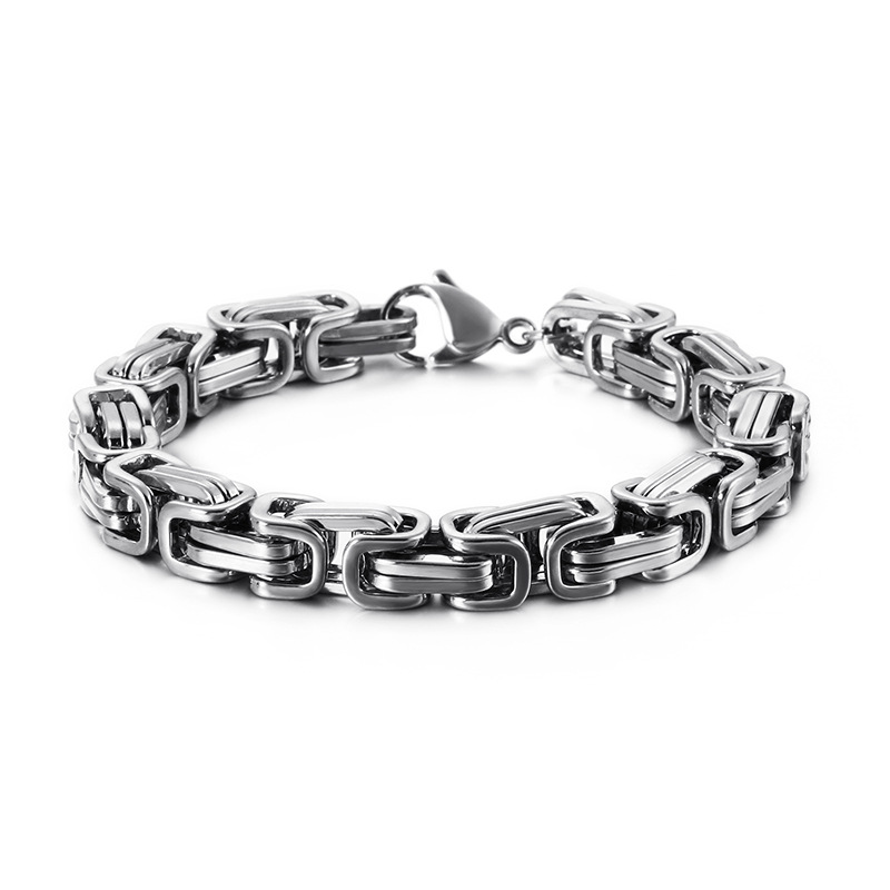Men's And Women's Titanium Steel Square Buckle Bracelet
