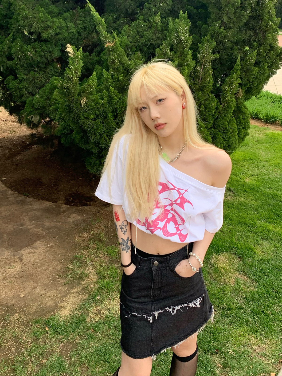 Fashion Short One-Shoulder Pure Desire Hot Girl Top