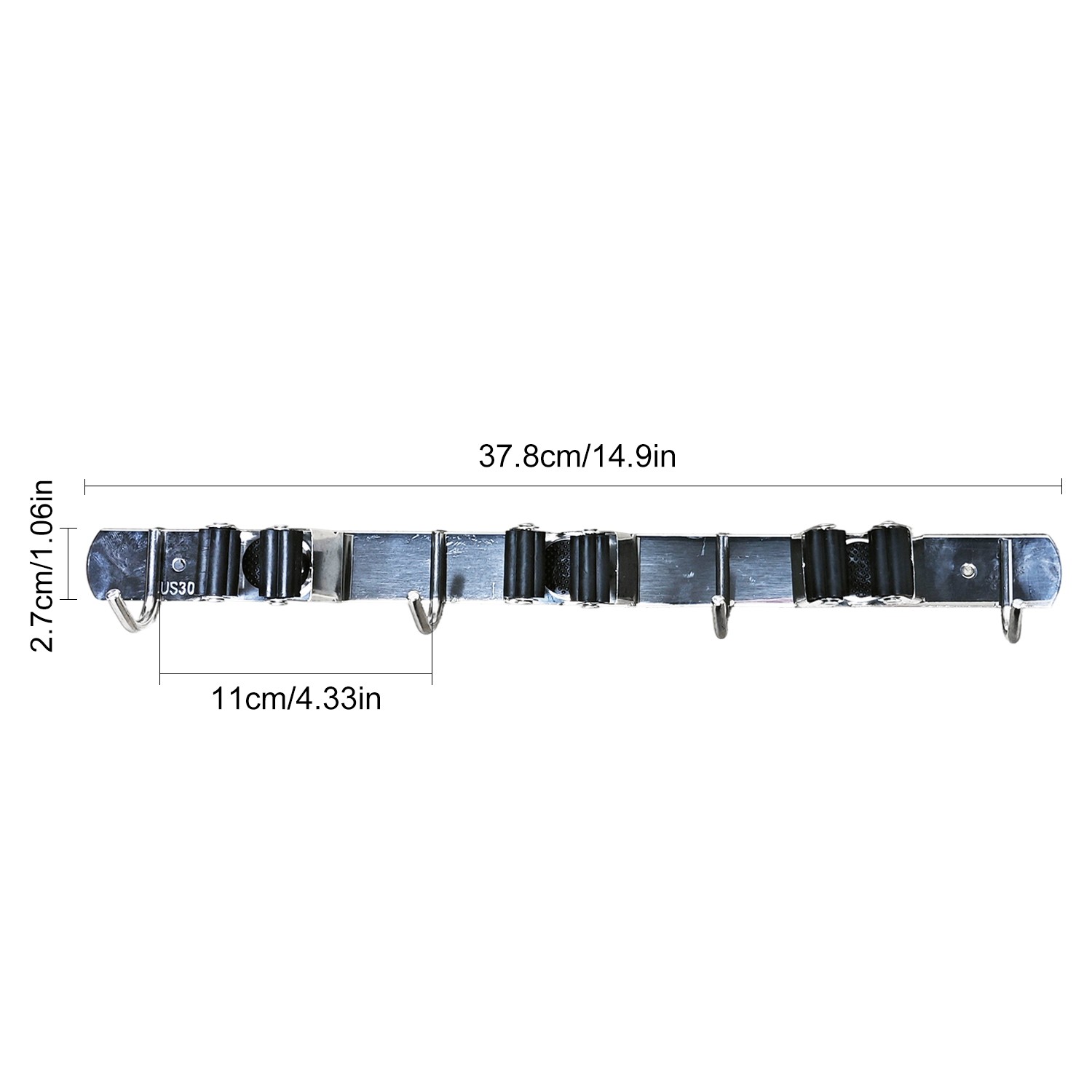 Wall Mounted Broom Mop Holder Organizer Rack 3 Slots 4 Hooks Garage Storage — image 3