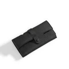 Women's Purse Simple Long Multi-card Folding Clutch Bag - Black - View 1