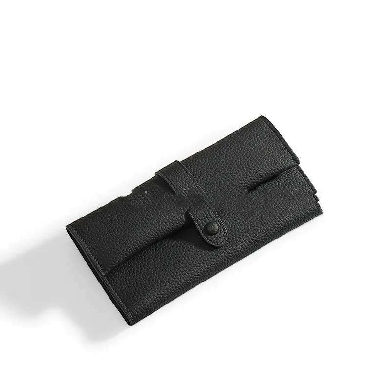 Women's Purse Simple Long Multi-card Folding Clutch Bag - Black