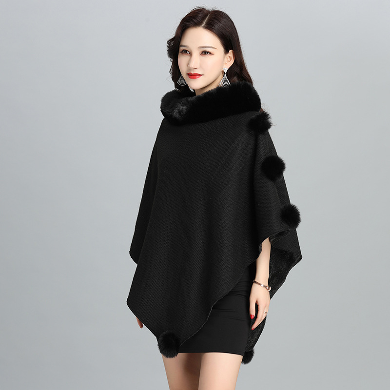 Fashion Faux Fur Jacket Women Shawl Scarf Black - Shop at LoveMi
