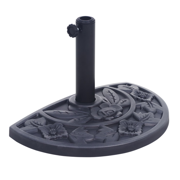 20 Lbs Black Half Round Rose Pattern Outdoor Patio Umbrella Base Umbrella Stand For Patio, Yard, Garden, Poolside Shipment From Walmart