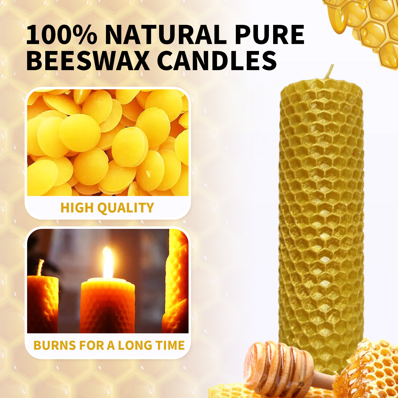 Beeswax Tablets Handmade Diy Christmas Atmosphere Creative Honeycomb Candles Pure Beeswax Roll Wax Tablets Raw Materials image 5