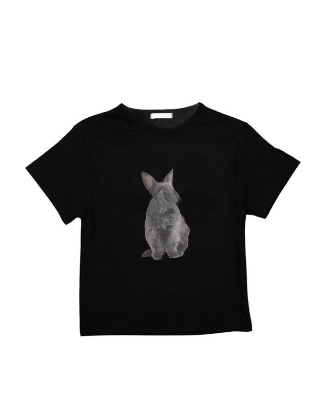 Title 3, Simple And Cute Little Black Rabbit Print All-m...