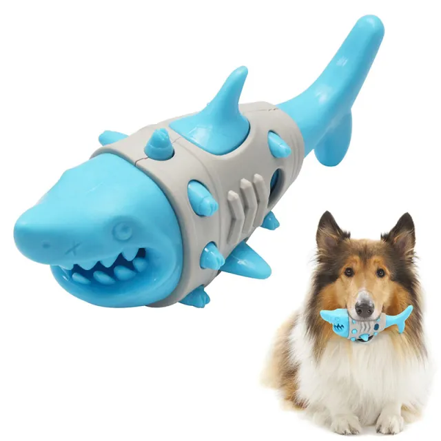 New Dog Teething Leaky Toy Mimics Shark tooth Cleaning And Bite resistant Tooth venting Toy For Dogs Blue - Shop at LoveMi
