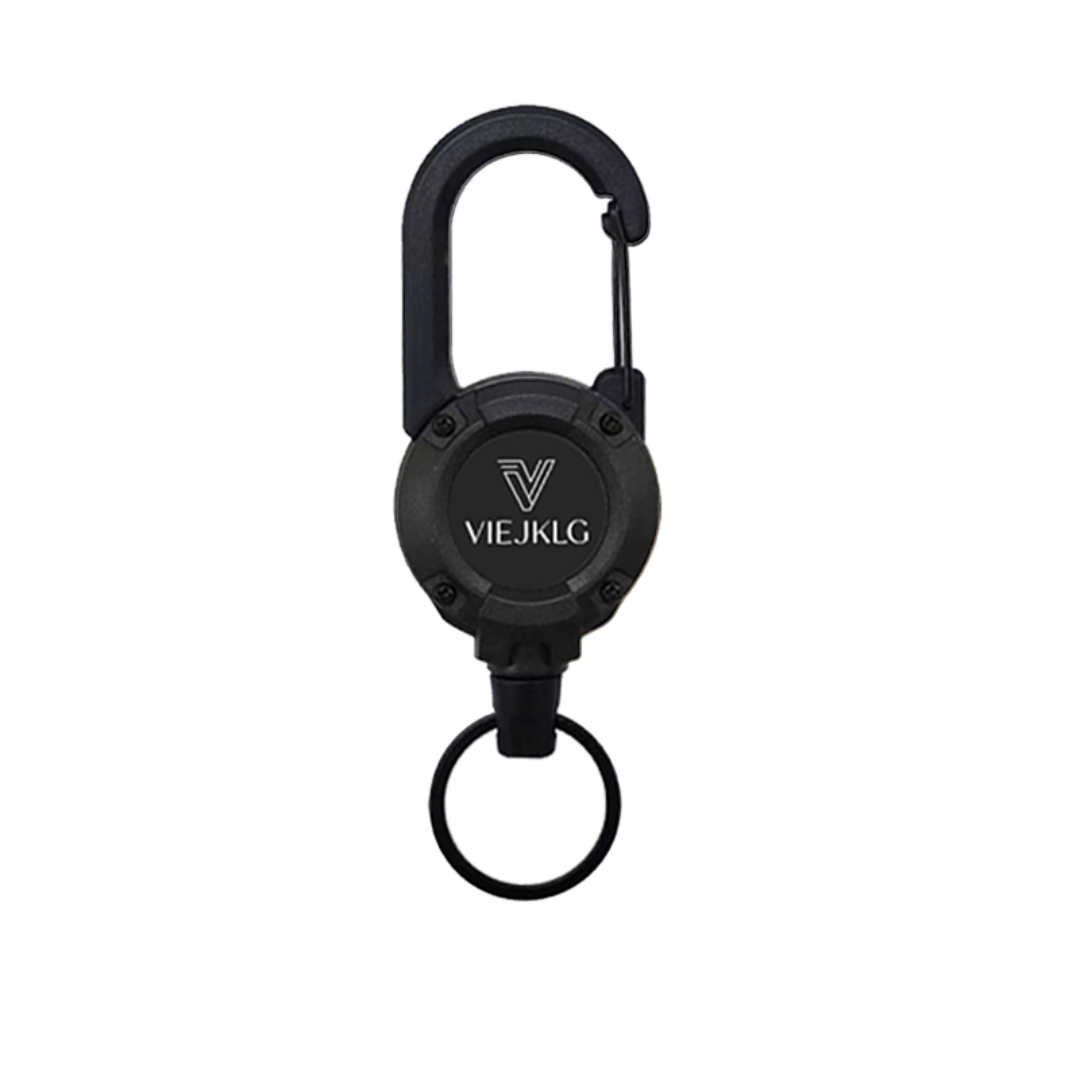 VIEJAKLG 3-in-1 Retractable Pull Reel Carabiner Keychain With Strong Steel Wire