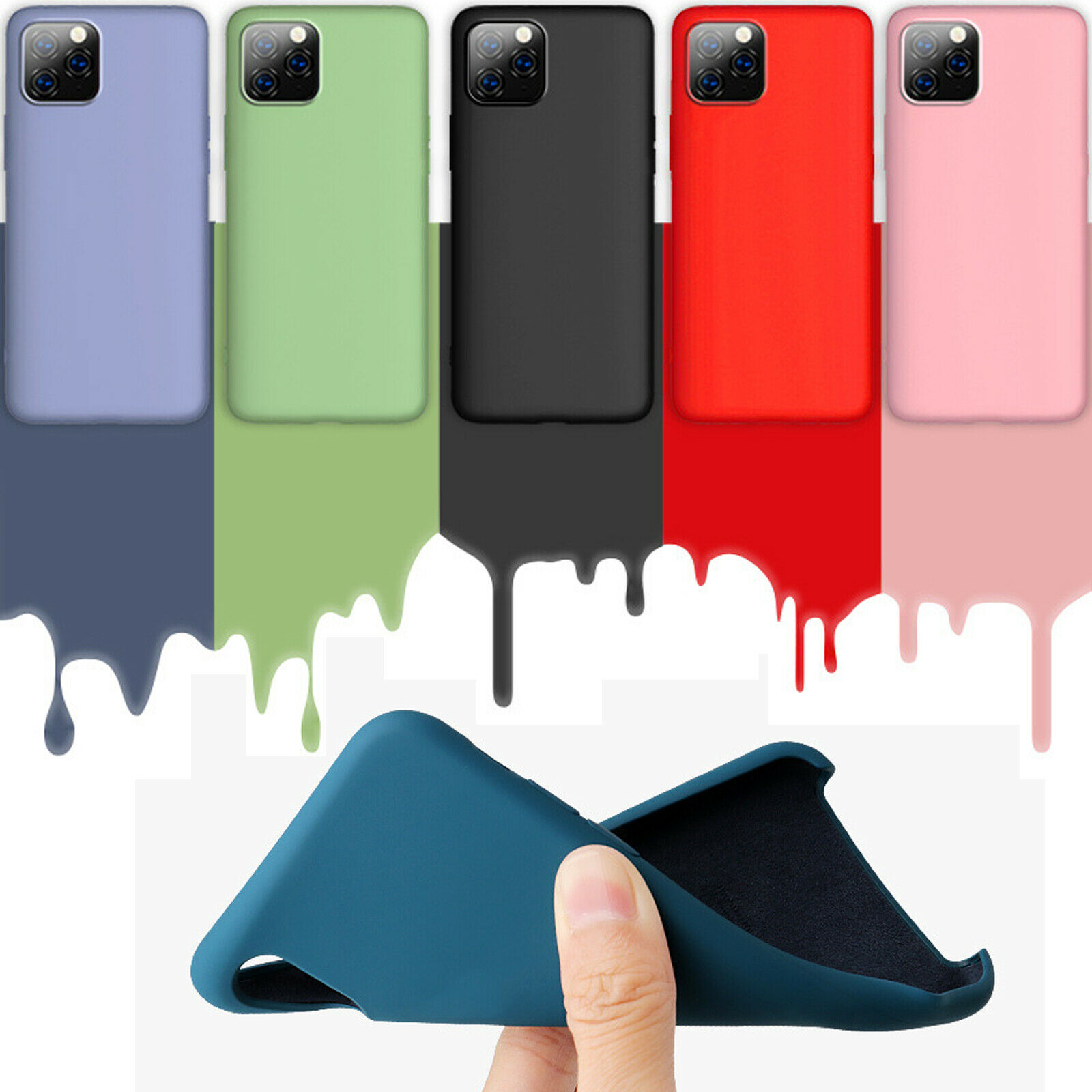 For Silicone Case  12 11 Pro X XR XS MAX 8 7 6 Liquid Rubber Cover