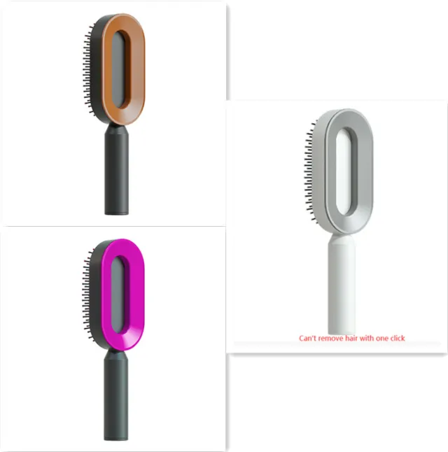 Self Cleaning Hair Brush For Women One key Cleaning Hair Loss Airbag Massage Scalp Comb Anti Static Hairbrush Set K - Shop at LoveMi