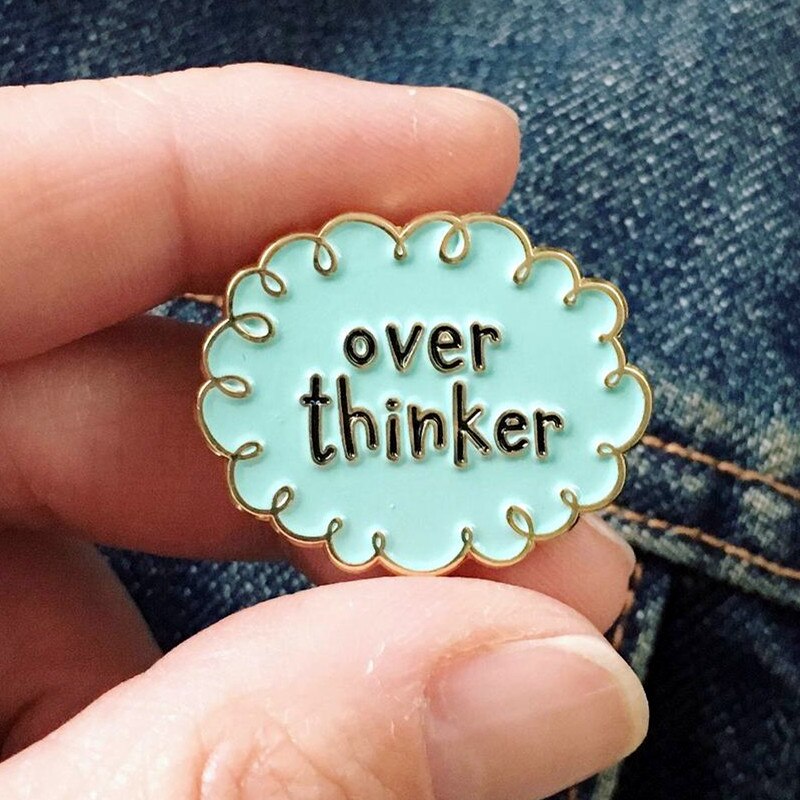 Overthinker Cloud Brooch Cute Reminder Badge For Anxiety Introverts
