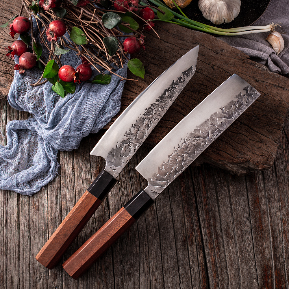 Title 3, Ebony Kitchen Knife Handmade Stainless Carbon S...