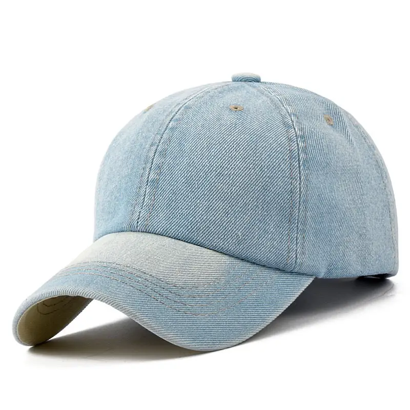 Summer Men's And Women's Identical Denim Canvas Casual Baseball Cap For Outdoor Retro Adjustable Beanie With Faded And Distressed Finish