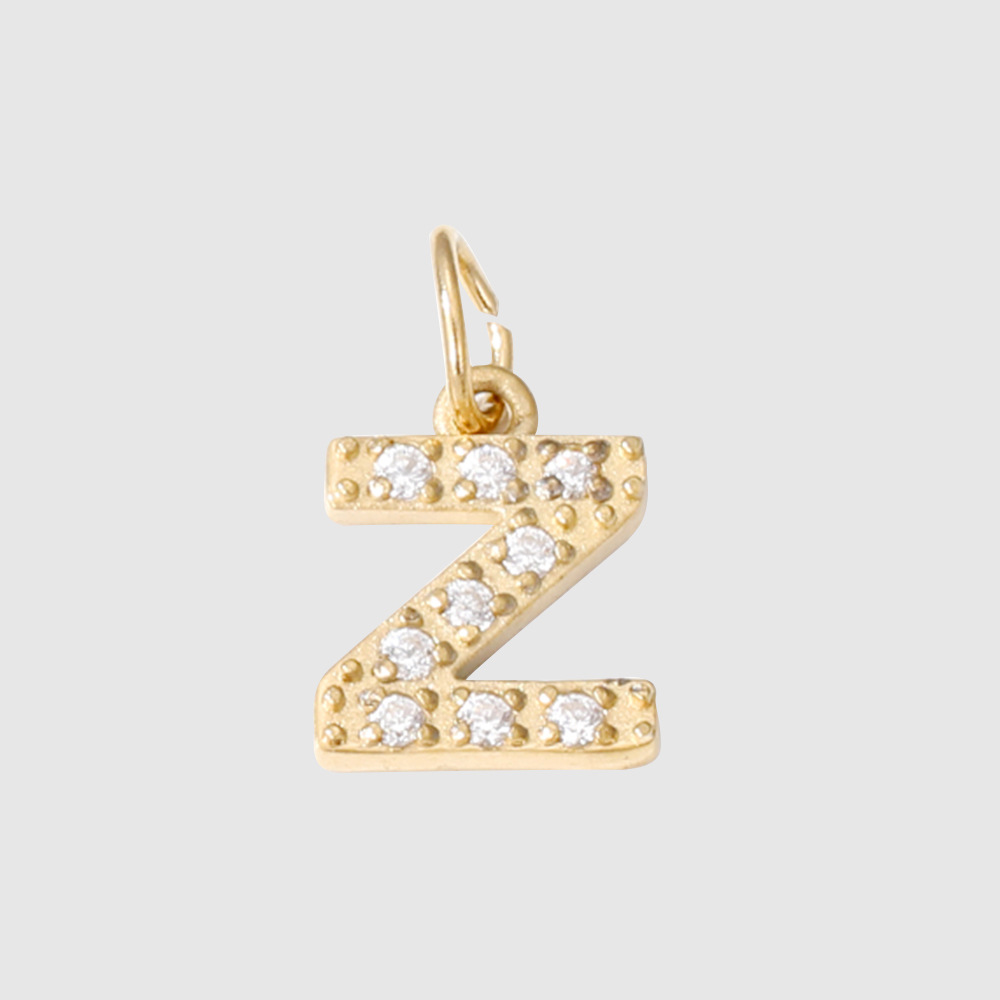 1 Piece 304 Stainless Steel Zircon Ion Plating 14K Gold Real Plated Letter Number Polished Stretch Adjustable Pendant DIY Jewelry Accessories 36