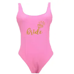 Shou One-piece Swimsuit, Simple And Sexy Backless - Pink - View 1