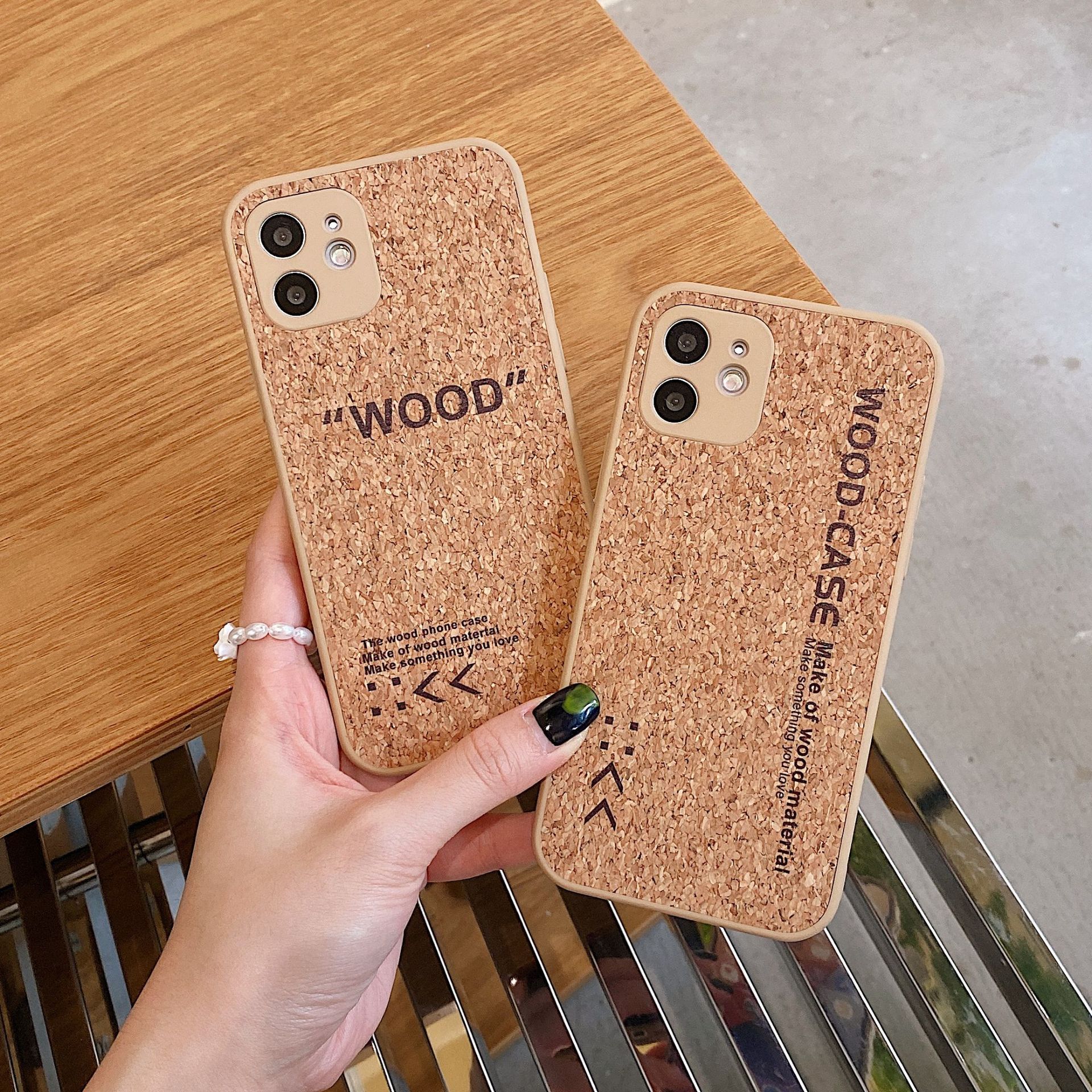 Creative Japanese Soft Wood Grain Fiber Protective Cover