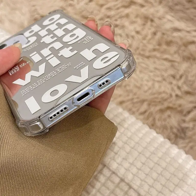 Japanese And Korean Trendy Mirror Letter Phone Case