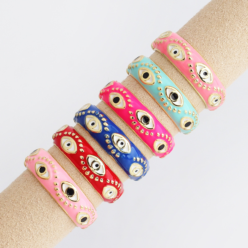 Exaggerated Colorful Oil dripping Eye Ring