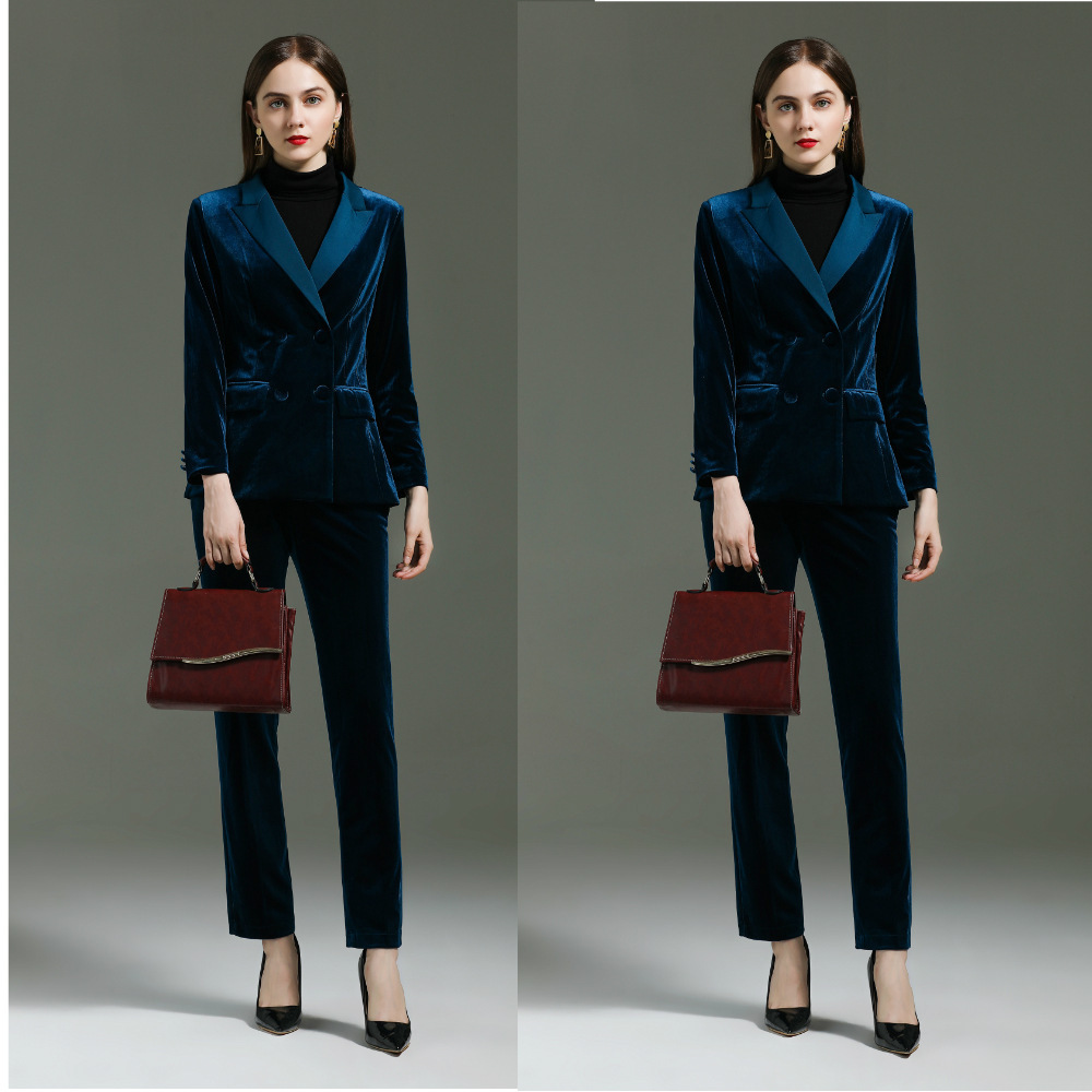 Autumn And Winter Fashion Golden Velvet Suit