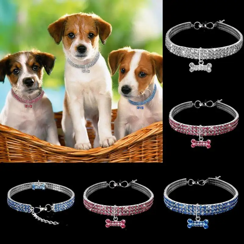 Bling Rhinestone Dog Collar Crystal Puppy Chihuahua