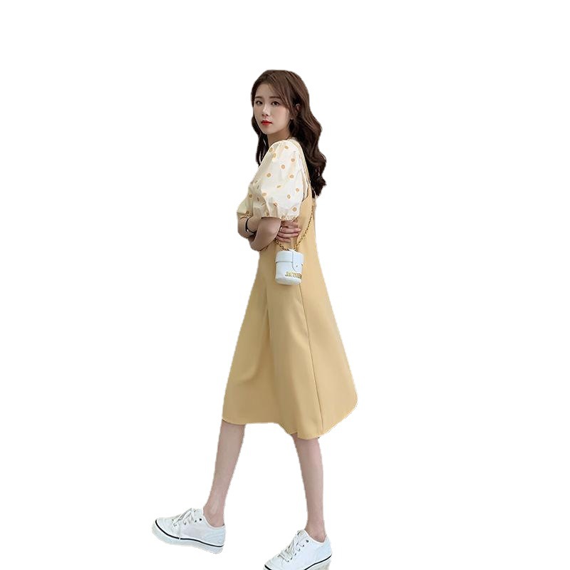 Polka Dot Top And Slim Strap Skirt Two-piece Set