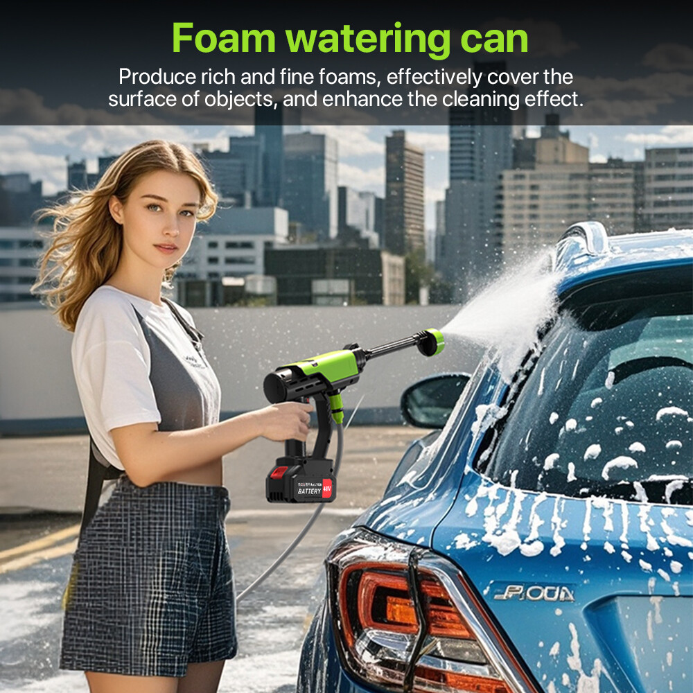4000W Electric Pressure Washer Power Jet Washer 3626PSI Car Cleaner Gun With 2Battery 8