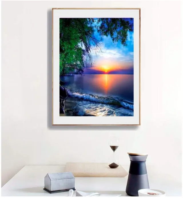 Living Room Decoration Painting Round Square Diamond Blue - Shop at LoveMi