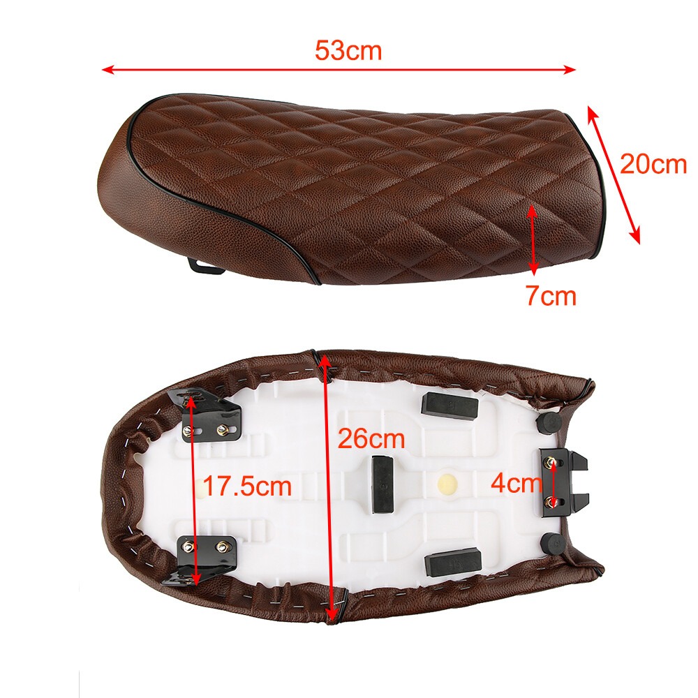 Universal Motorcycle Seat Flat Brat Saddle For Y Amaha H Onda S Uzuki Cafe — image 9