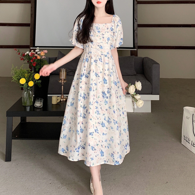 Chiffon Dress with Lantern Sleeves, picture 2 of 4