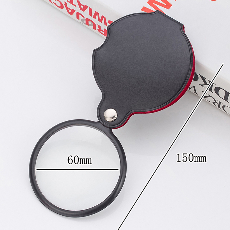 50mm Mini Leather Folding Magnifying Glass