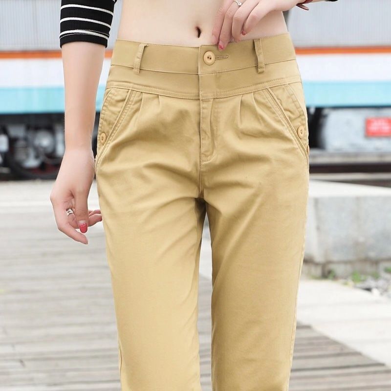 Title 4, Casual Pants Elastic Feet Loose High Waist