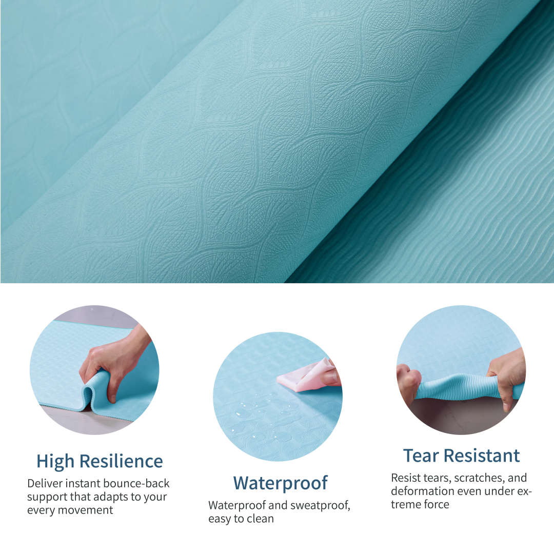 Yoga Mat, Exercise Yoga Mat With Non-Slip Design, Professional TPE Exericise Mat, 72 X 24 Multi-Purpose Workout Mat For Women, Pilates Fitness And Floor Exercises