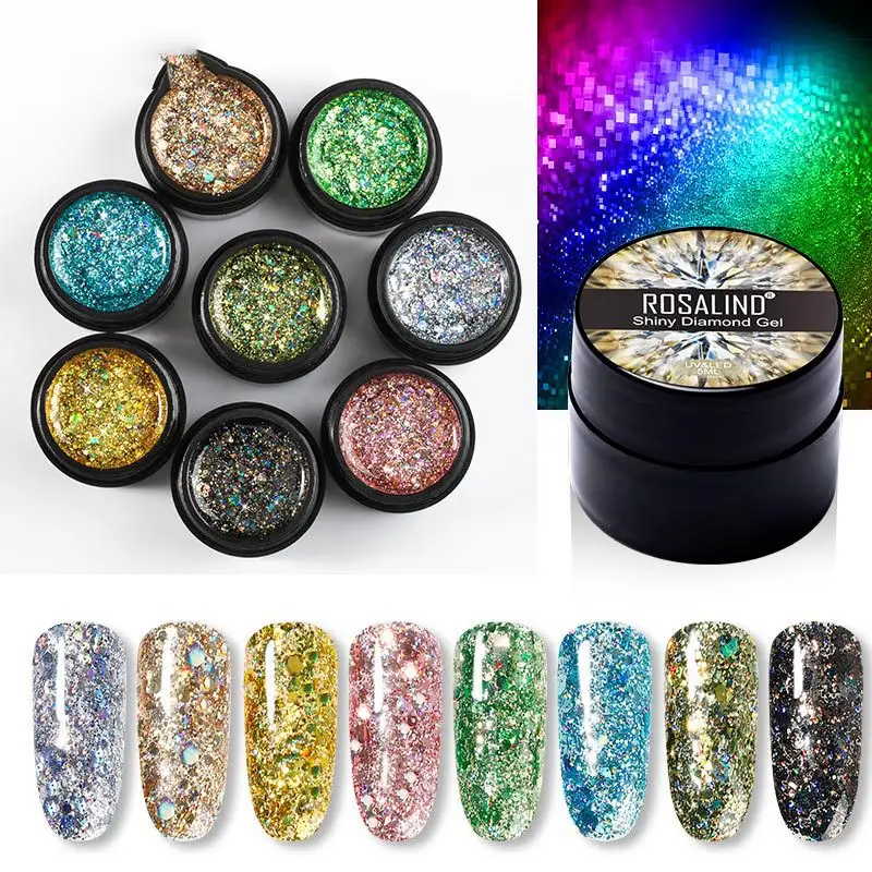 New Flashing Diamond UV Nail Polish Sequins