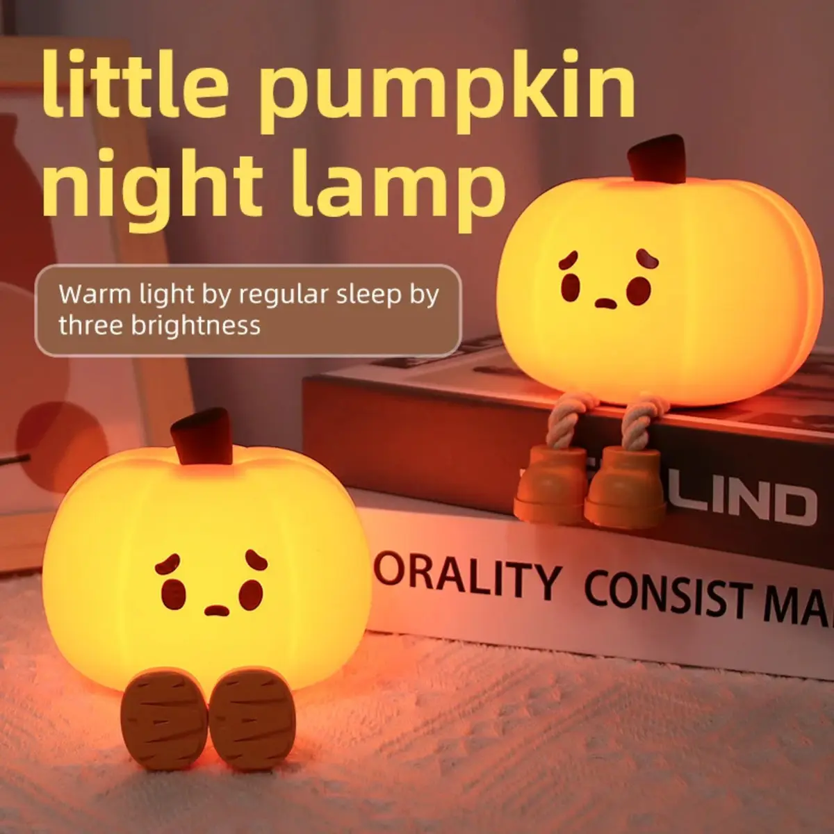 Pumpkin Lantern Silicone Night Light Bedroom Sleep