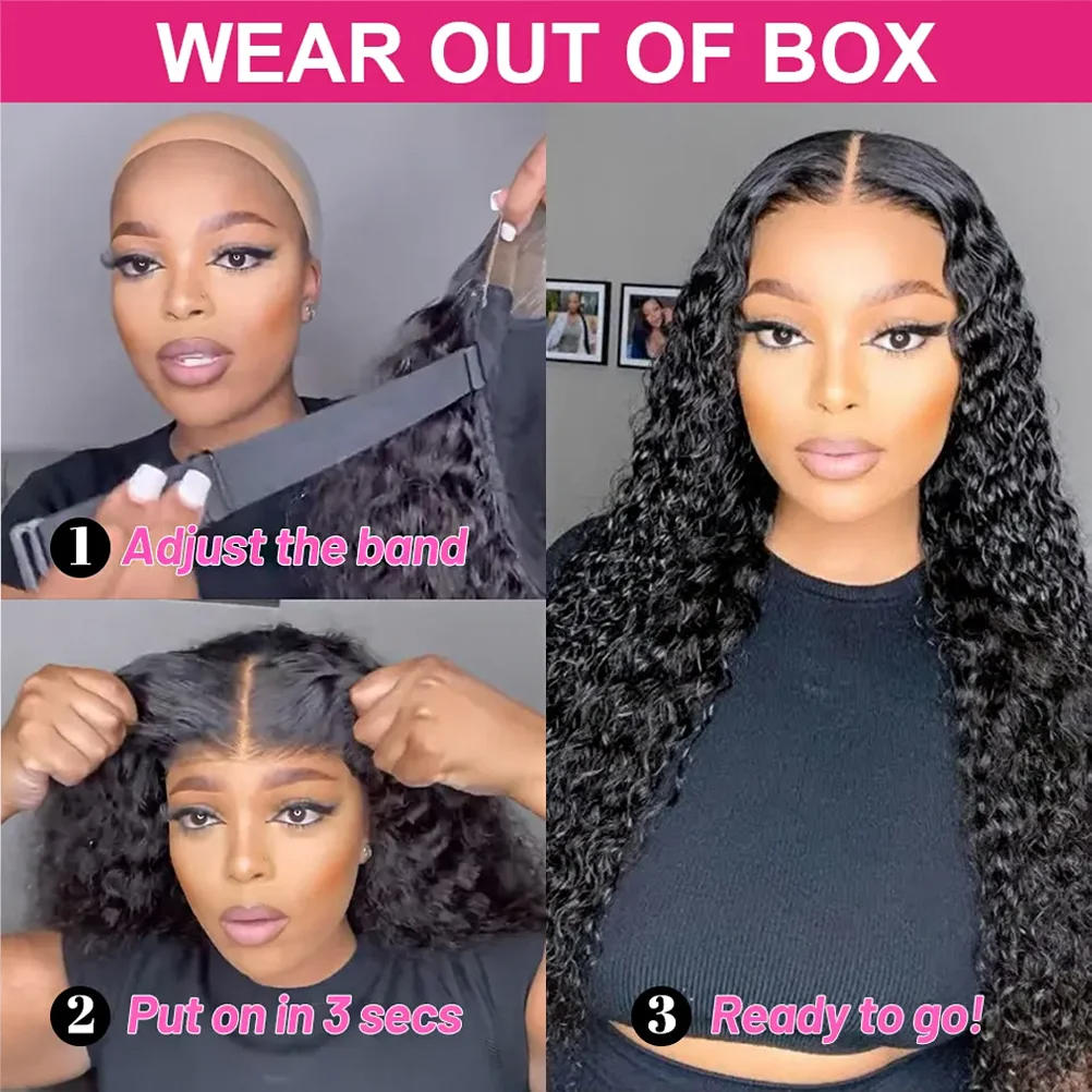 Kinky Curly Lace Frontal Wig Wear Go Glueless Wig Afro Curly Human Hair Wigs 7x5 HD Transparent Lace Closure Wig - Image 8