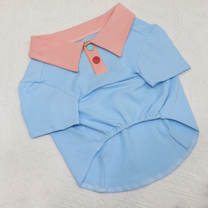 Contrasting Color Short Body Bulldog Dog Clothes - Blue
