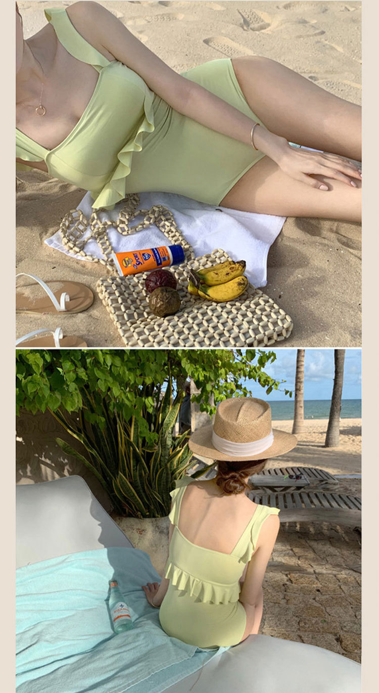 Candy Color Swimsuit Women's Conservative One-piece Bikini